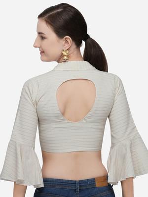 striped bell sleeves blouse - 17651134 - Standard Image - 3