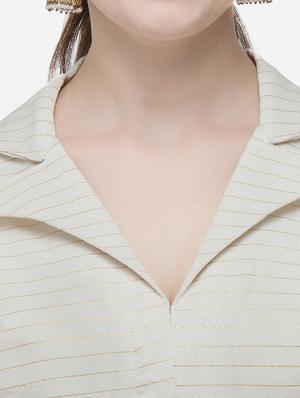 striped bell sleeves blouse - 17651134 - Standard Image - 4