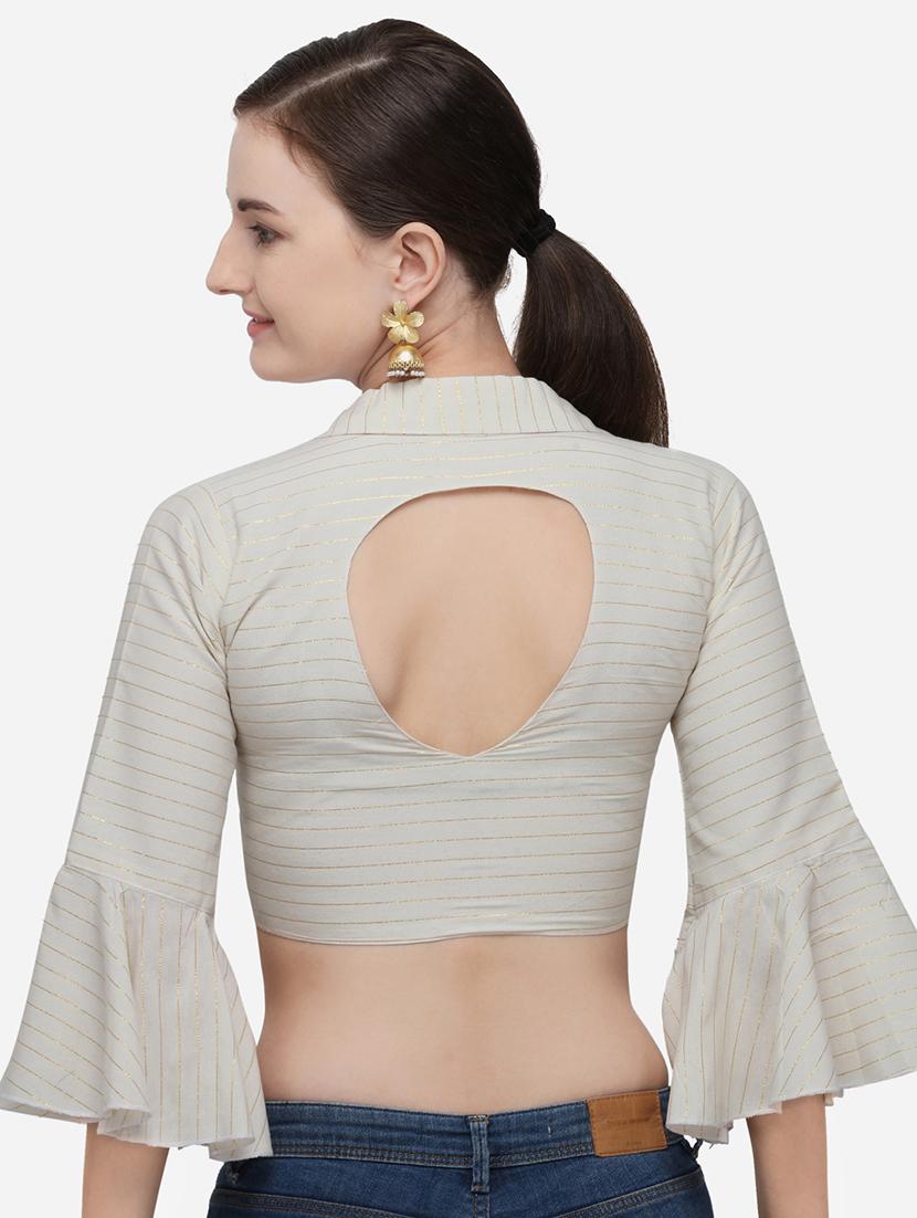 striped bell sleeves blouse - 17651134 - Zoom Image - 3