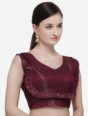 self design brocade blouse - 17651140 - Standard Image - 2