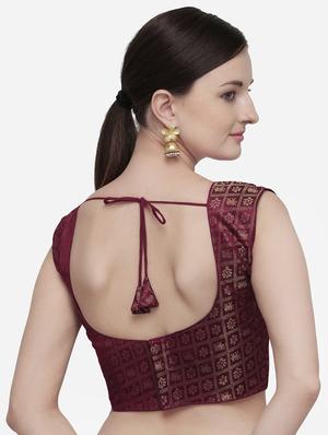 self design brocade blouse - 17651140 - Standard Image - 3
