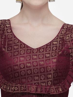 self design brocade blouse - 17651140 - Standard Image - 4
