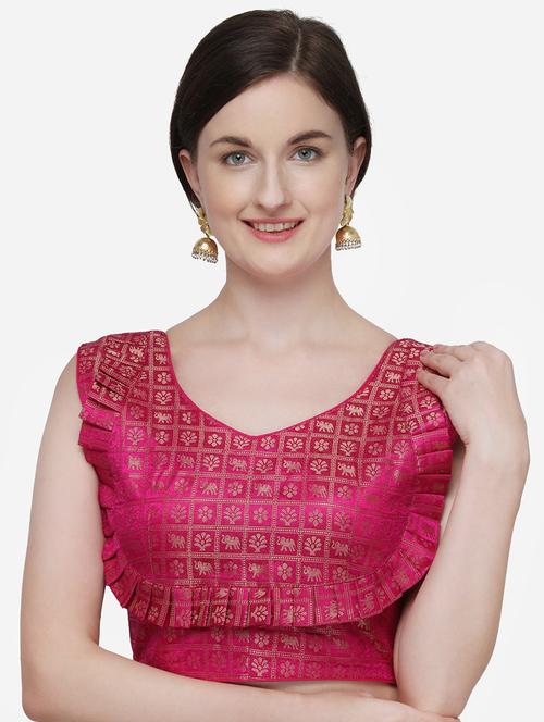 self design brocade blouse - 17651142 - Standard Image - 1