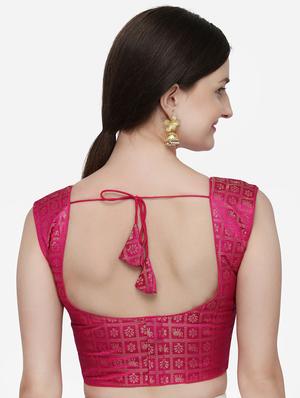 self design brocade blouse - 17651142 - Standard Image - 3