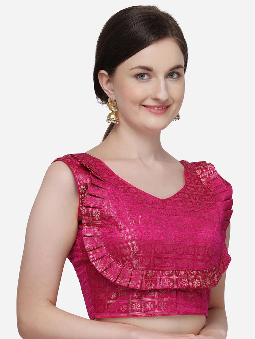 self design brocade blouse - 17651142 - Zoom Image - 2