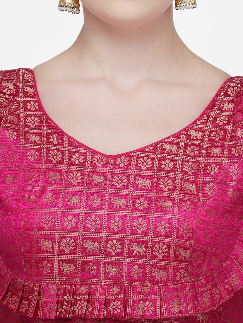 self design brocade blouse - 17651142 - Zoom Image - 4
