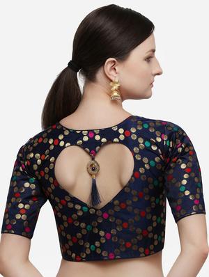 self design brocade blouse - 17651145 - Standard Image - 3