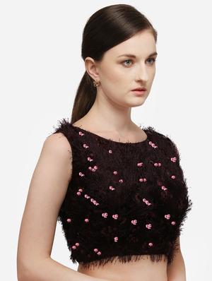 brown silk solid blouse - 17651159 - Standard Image - 2