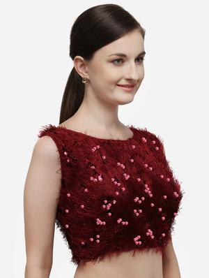 red silk solid blouse - 17651163 - Standard Image - 2