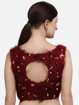 red silk solid blouse - 17651163 - Standard Image - 3