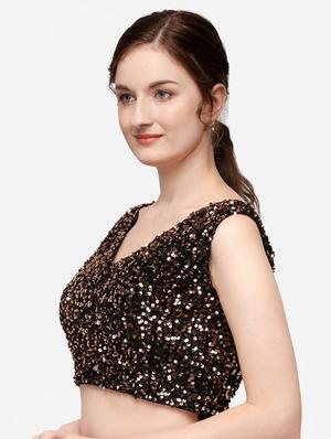 brown velvet solid blouse - 17651165 - Standard Image - 2