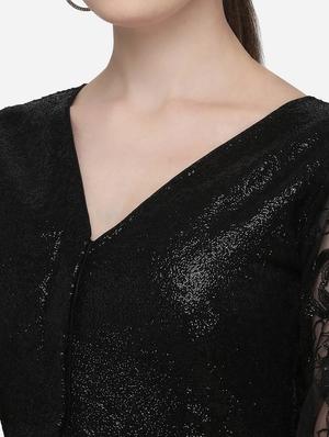 black georgette embroidered blouse - 17651174 - Standard Image - 4