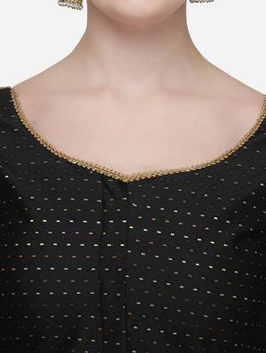 black raw silk printed blouse - 17651183 - Standard Image - 4