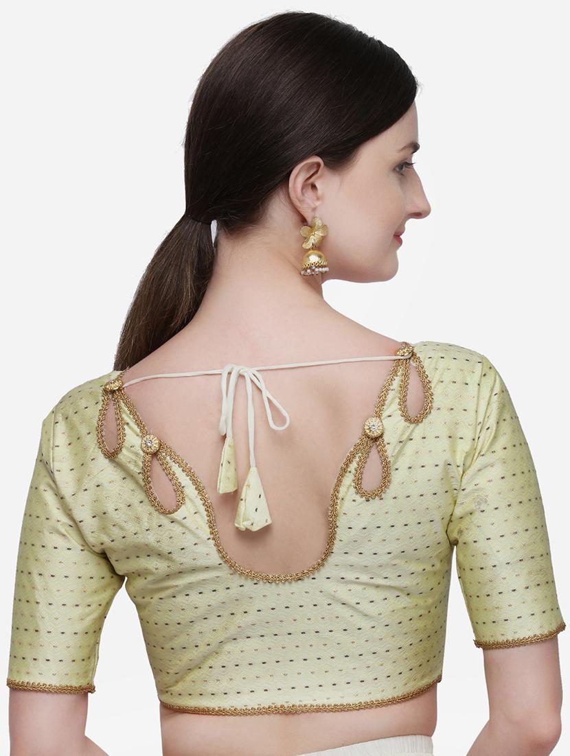 white raw silk printed blouse - 17651187 - Zoom Image - 3