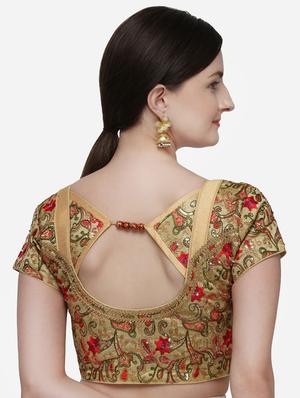 beige silk embroidered blouse - 17651192 - Standard Image - 3