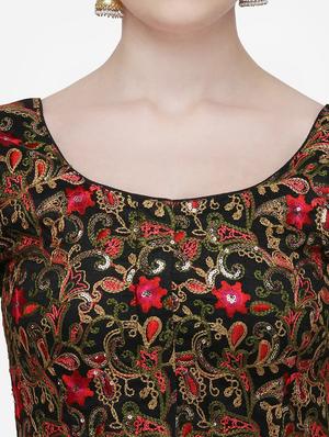 black silk embroidered blouse - 17651193 - Standard Image - 4