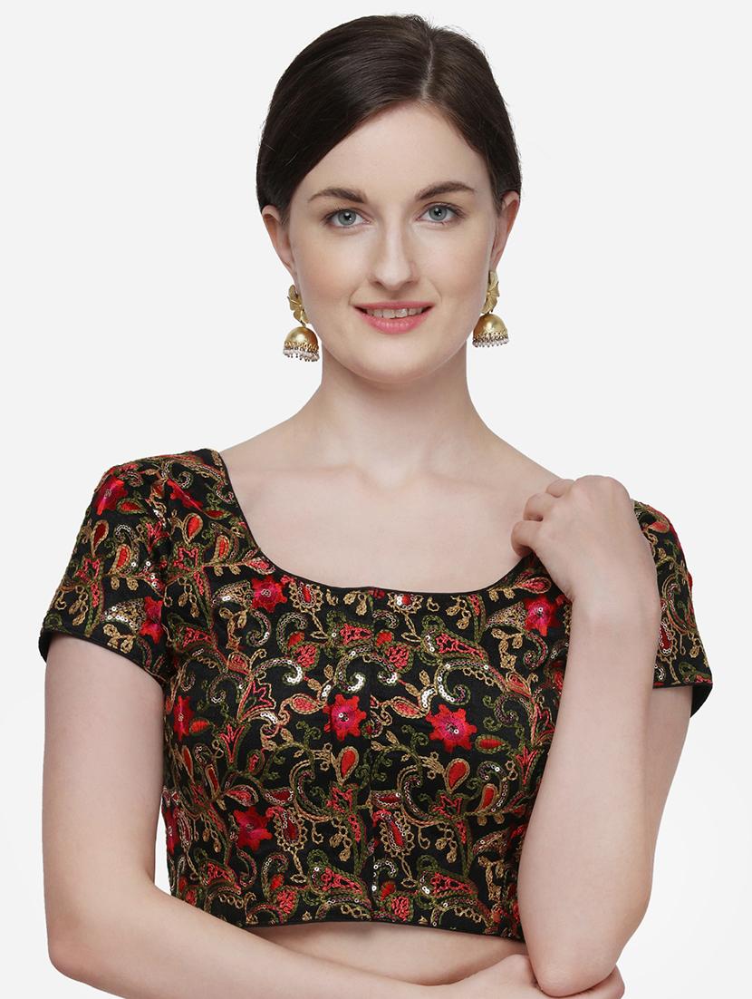 black silk embroidered blouse - 17651193 - Zoom Image - 1
