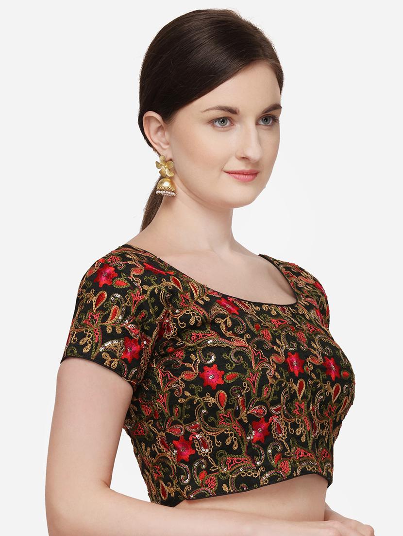 black silk embroidered blouse - 17651193 - Zoom Image - 2