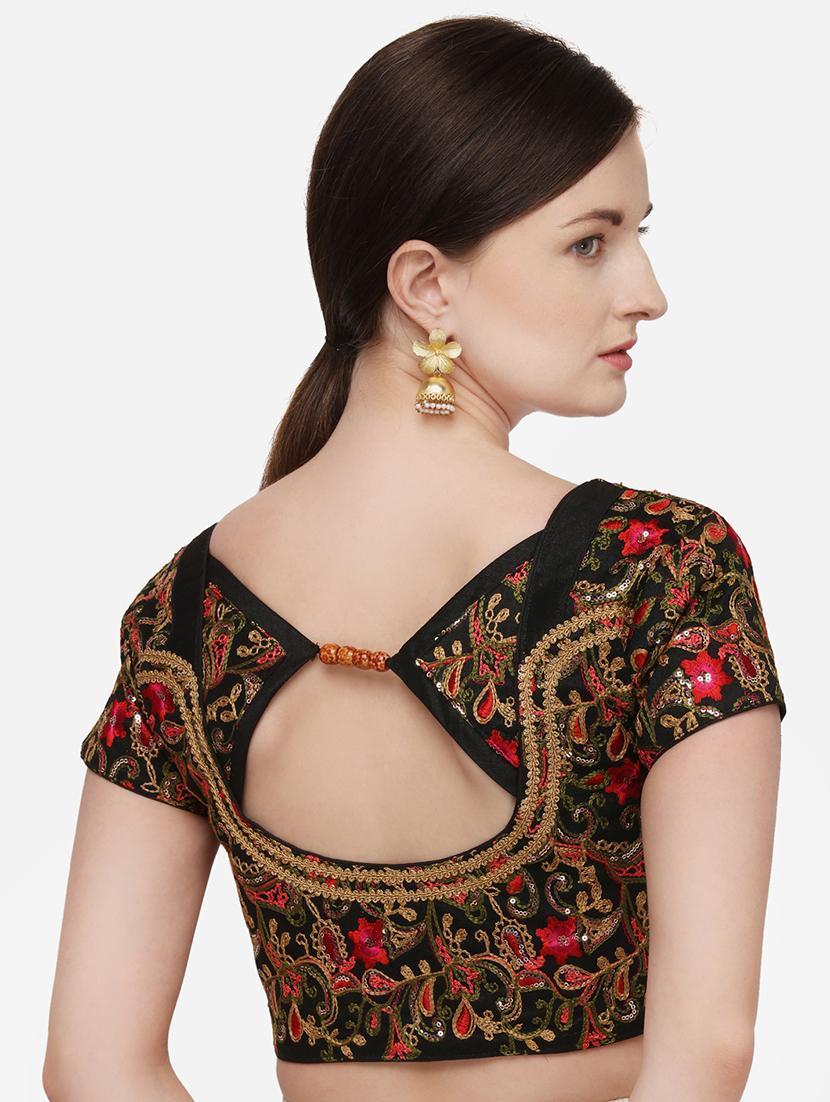black silk embroidered blouse - 17651193 - Zoom Image - 3