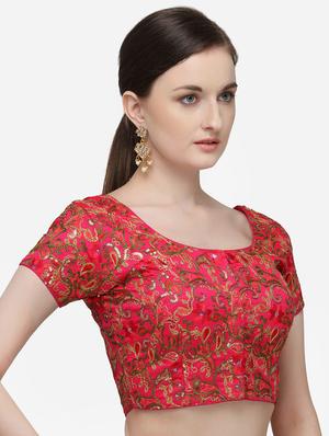 pink silk embroidered blouse - 17651195 - Standard Image - 2