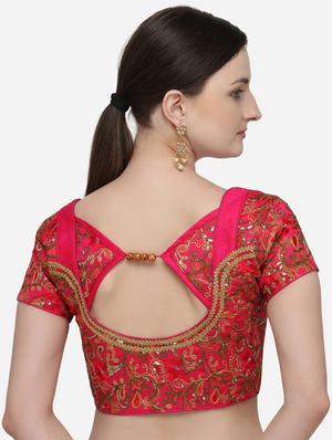 pink silk embroidered blouse - 17651195 - Standard Image - 3