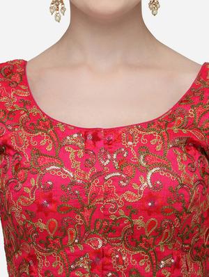 pink silk embroidered blouse - 17651195 - Standard Image - 4