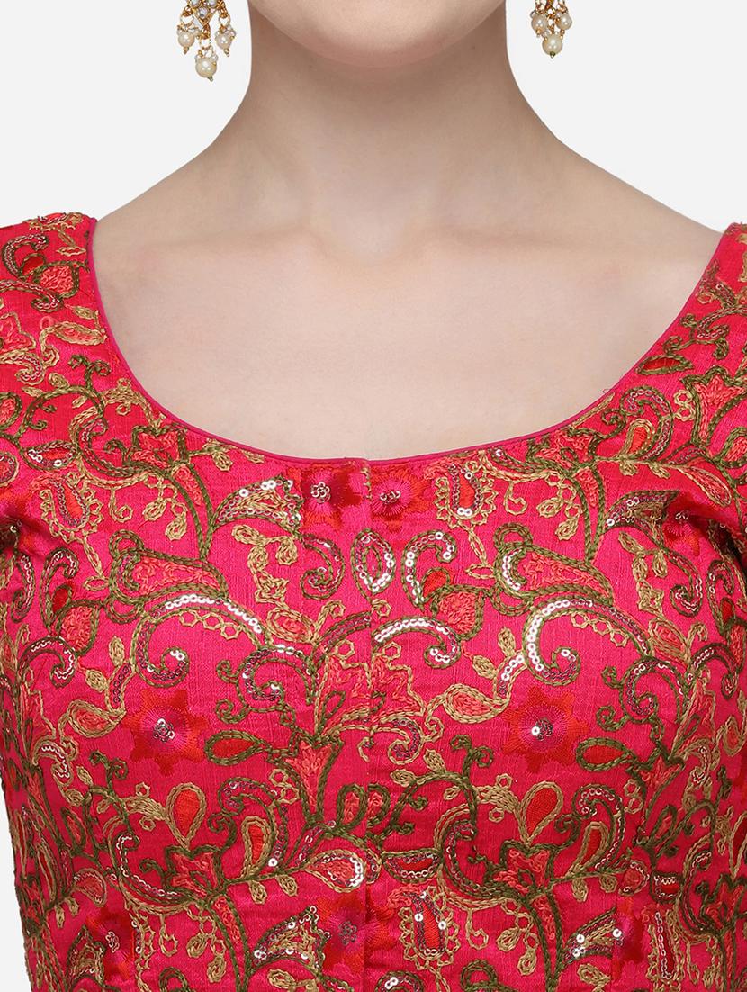 pink silk embroidered blouse - 17651195 - Zoom Image - 4