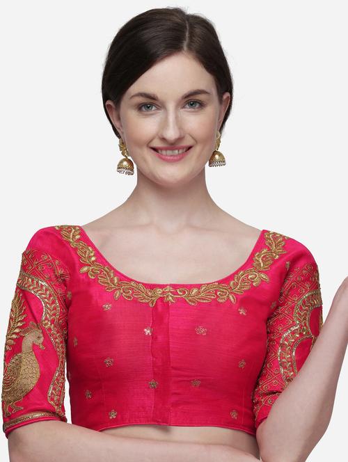 pink silk embroidered blouse - 17651202 - Standard Image - 1