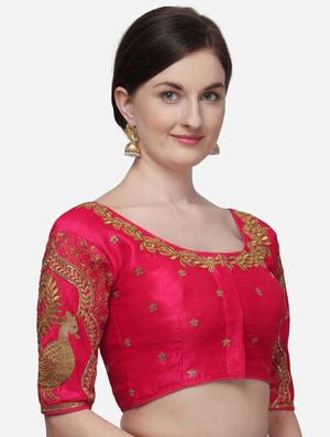 pink silk embroidered blouse - 17651202 - Standard Image - 2