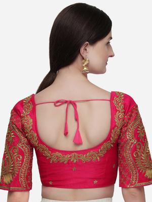 pink silk embroidered blouse - 17651202 - Standard Image - 3