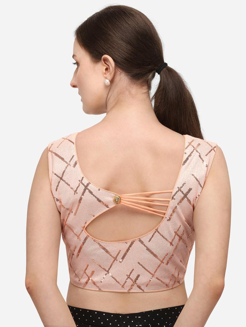 orange cotton embroidered blouse - 17651211 - Zoom Image - 3