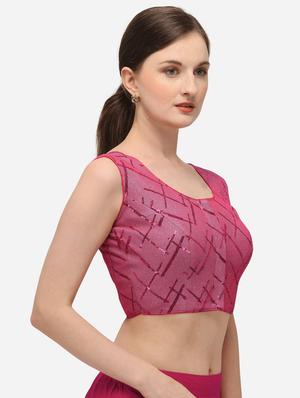 pink cotton embroidered blouse - 17651212 - Standard Image - 2