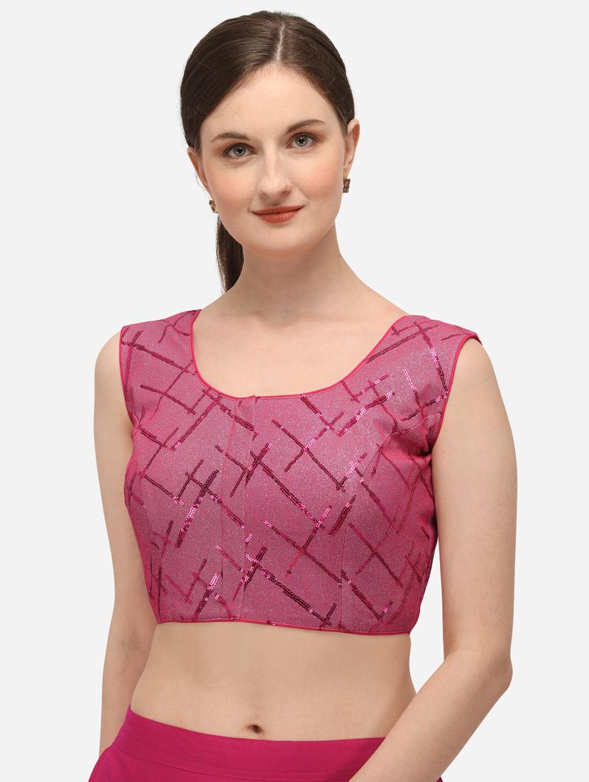 pink cotton embroidered blouse - 17651212 - Zoom Image - 1