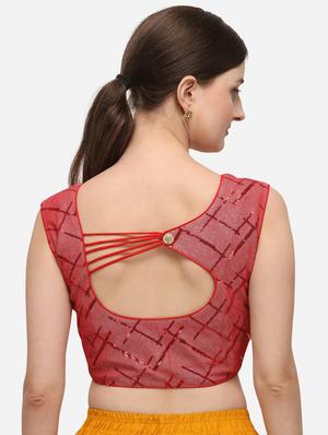 red cotton embroidered blouse - 17651214 - Standard Image - 3