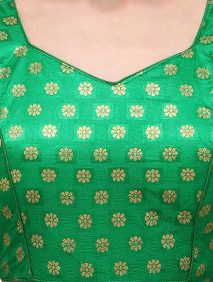 green silk printed blouse - 17651217 - Standard Image - 4