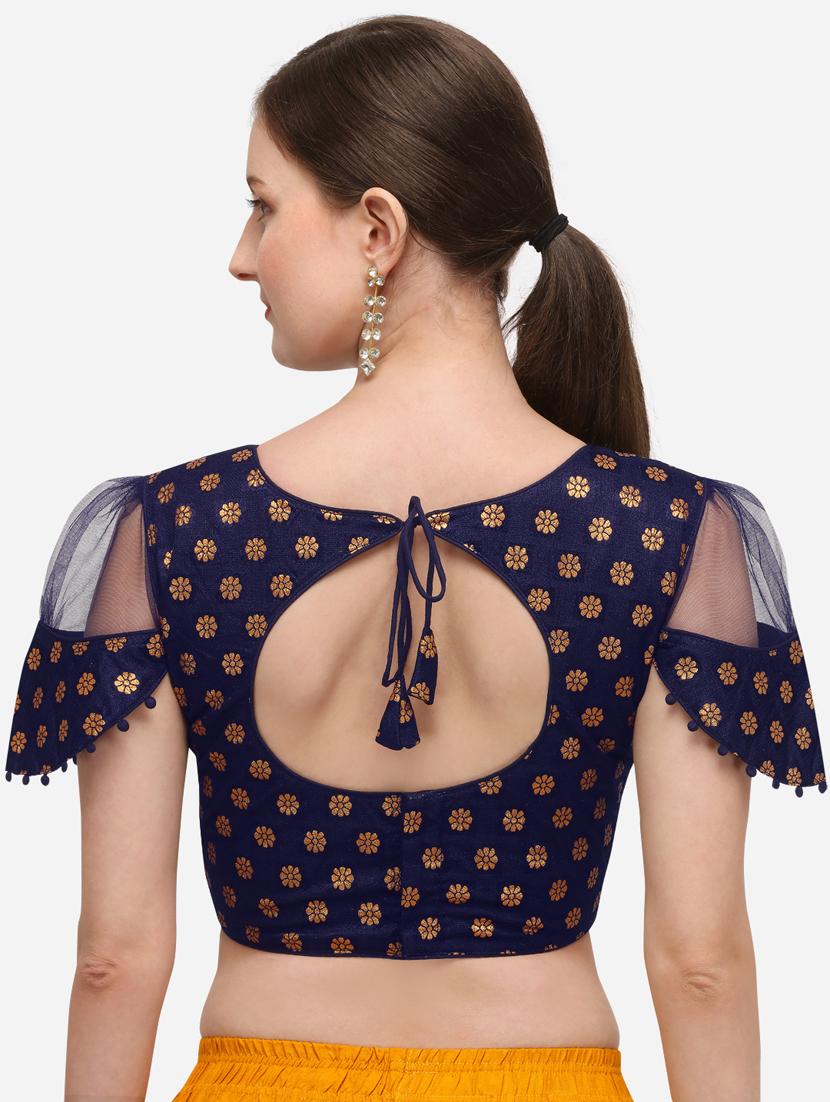 blue silk printed blouse - 17651218 - Zoom Image - 3