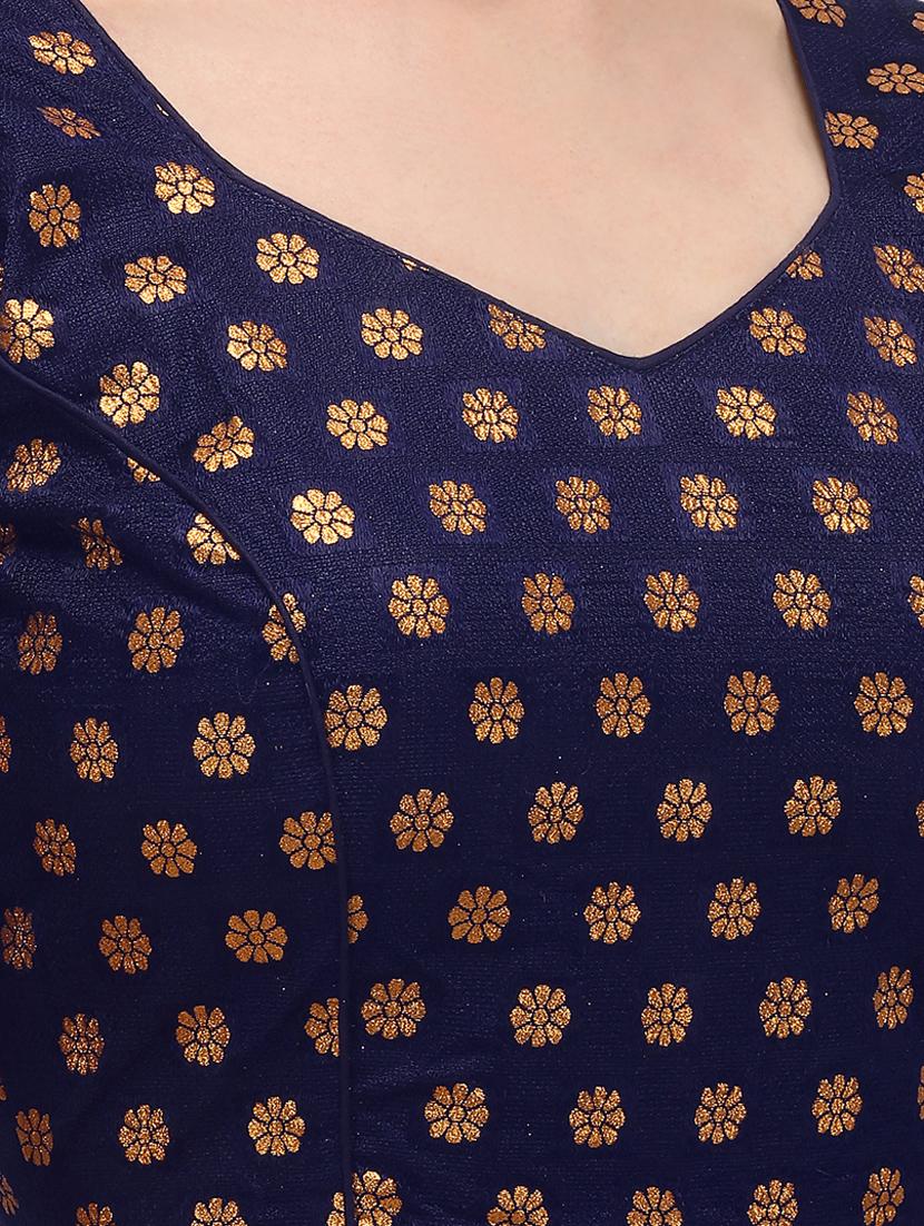 blue silk printed blouse - 17651218 - Zoom Image - 4