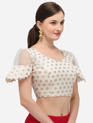 white silk printed blouse - 17651219 - Standard Image - 2