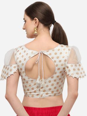 white silk printed blouse - 17651219 - Standard Image - 3