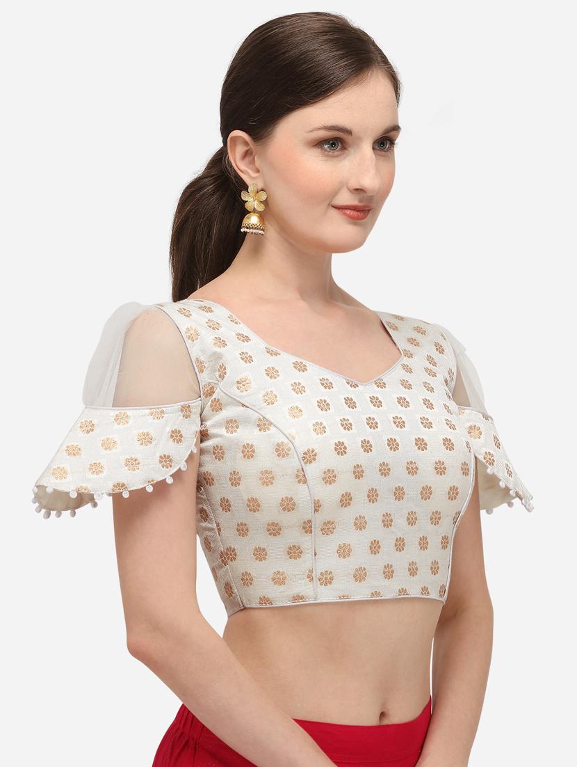 white silk printed blouse - 17651219 - Zoom Image - 2