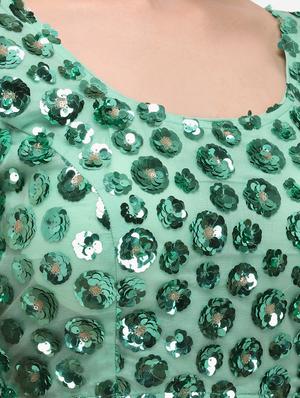 green net embroidered blouse - 17651226 - Standard Image - 4