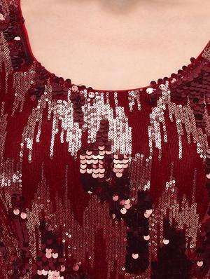 red velvet embroidered blouse - 17651238 - Standard Image - 4