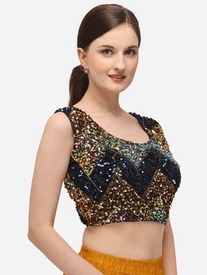blue velvet embroidered blouse - 17651259 - Standard Image - 2