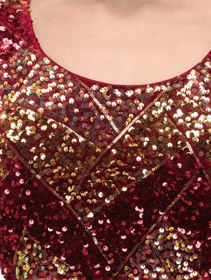 red velvet embroidered blouse - 17651261 - Standard Image - 4