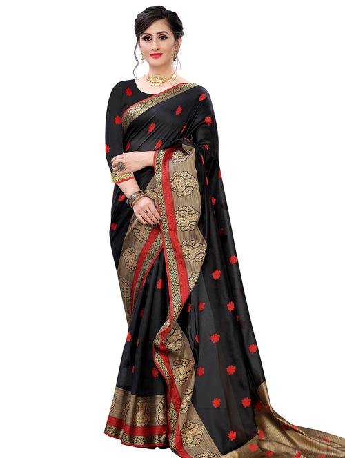 ethnic motifs woven saree with blouse - 17651290 - Standard Image - 1
