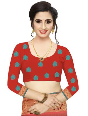 ethnic motifs woven saree with blouse - 17651296 - Standard Image - 3