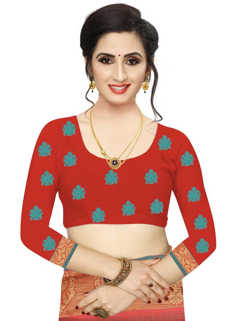 ethnic motifs woven saree with blouse - 17651296 - Zoom Image - 3