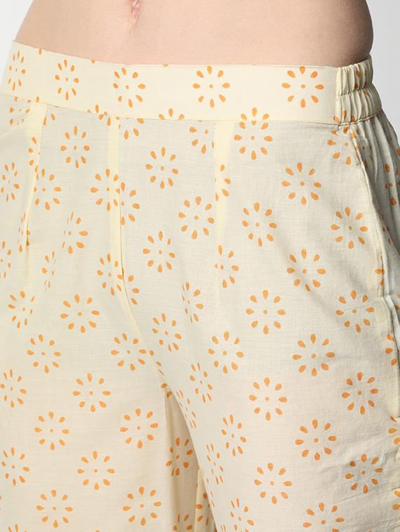 beige cotton kurta pant set - 17651414 - Zoom Image - 6