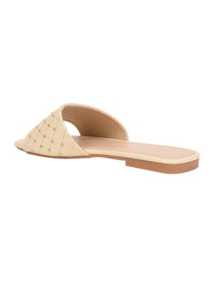 beige pu slip on casual shoes - 17651533 - Standard Image - 3