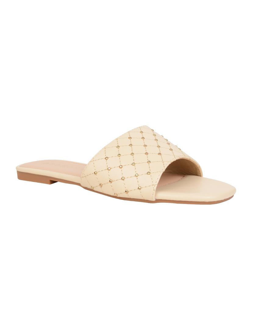 beige pu slip on casual shoes - 17651533 - Zoom Image - 1